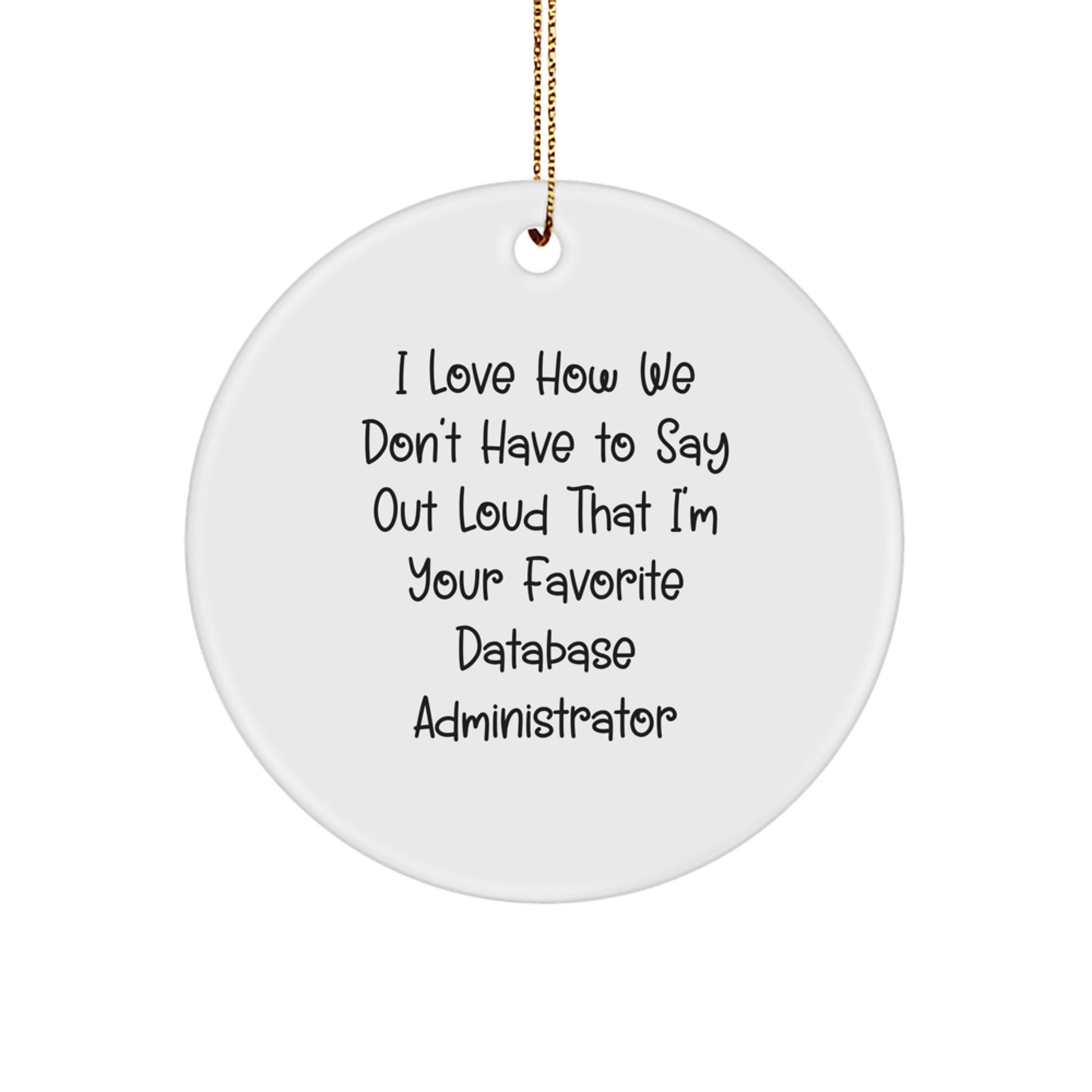 Funny Database Administrator Gifts, Christmas Ornaments for Office Humor, Unique Circle Ornament for Men - Gifts from Friends - Image 1