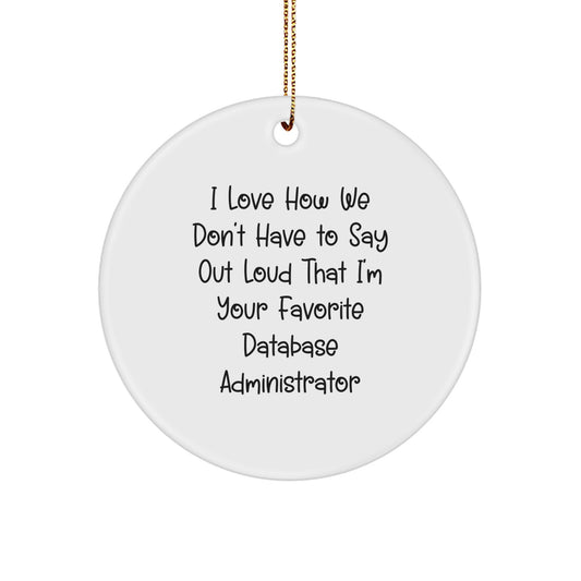 Funny Database Administrator Gifts, Christmas Ornaments for Office Humor, Unique Circle Ornament for Men - Gifts from Friends - Image 1