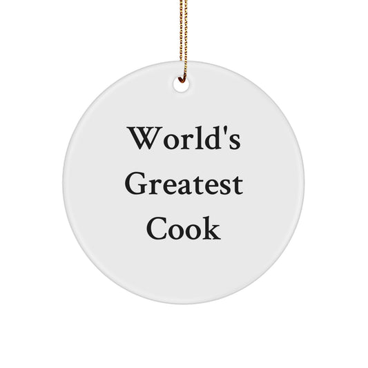 World's Greatest Cook Christmas Circle Ornament, Funny Gift for Cook, Men, Women, Friends, Family, from Cook Lovers - Image 1