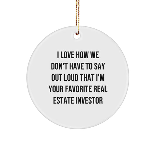 Funny Real Estate Investor Gifts from Family for Real Estate Investor Lover Christmas Unique Ornaments Circle Shaped - Image 1