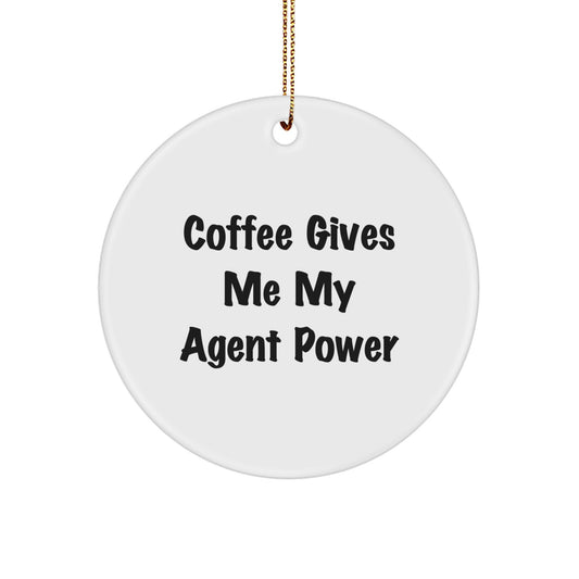 Funny Agent Gifts for Men, Women, Friends, Coworkers, and Family - 'Coffee Gives Me My Agent Power' Christmas Unique Gifts from Agent Lovers - Image 1
