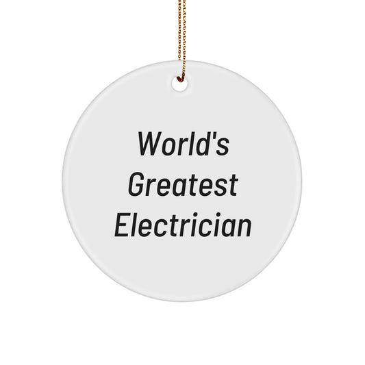 Funny Electrician Gifts from Family - Unique Circle Ornament - Christmas Unique Gifts for Electricians - Image 1