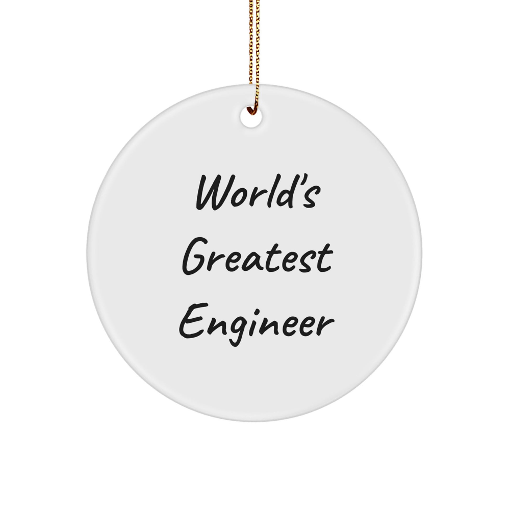 Funny Engineer Gifts for Men from World's Greatest Engineer Christmas Circle Ornament - Image 1