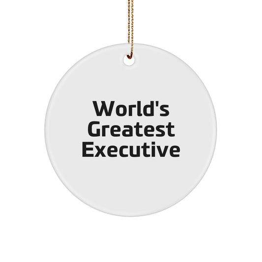 Funny Executive Gifts for Men from Friends - World's Greatest Executive Circle Ornament, Christmas Unique Office Decor - Image 1