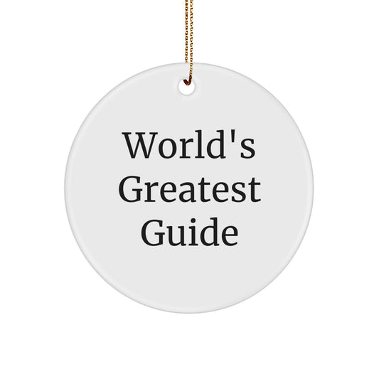 World's Greatest Guide Funny Circle Ornament Gifts from Family for Friends - Image 1