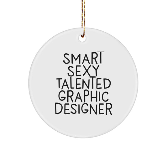 Funny Graphic Designer Circle Ornament Gifts from Friends for Christmas Unique Inspirational - Image 1