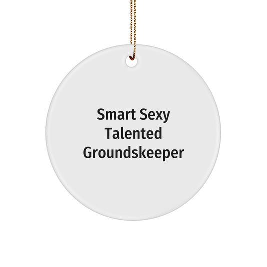 Funny groundskeeper Gifts from Family for groundskeeper Men, Sexy Circle Ornament, Smart groundskeeper Talents Christmas Unique - Image 1