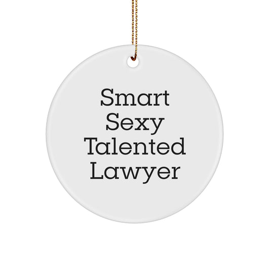 Funny Smart Sexy Talented Lawyer Circle Ornament Gifts from Family, Unique Lawyer Christmas Unique Gifts for Men, Women, Friends, Coworkers - Image 1