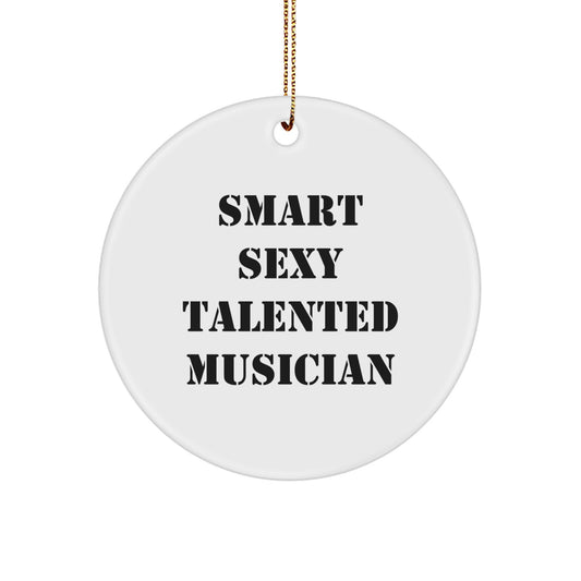 Smart Sexy Talented Musician Christmas Unique Gifts for Musician Friends Circle Ornament - Image 1