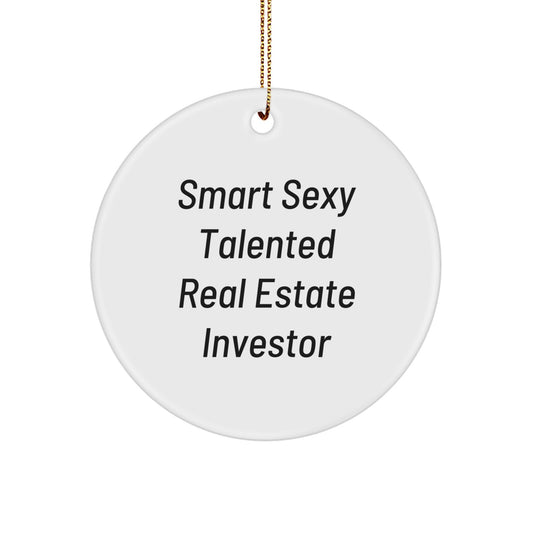 Funny Real Estate Investor Gifts from Men for Friends, Cute Circle Ornament with Smart Quote, Ideal Christmas Unique Gifts for Family - Image 1