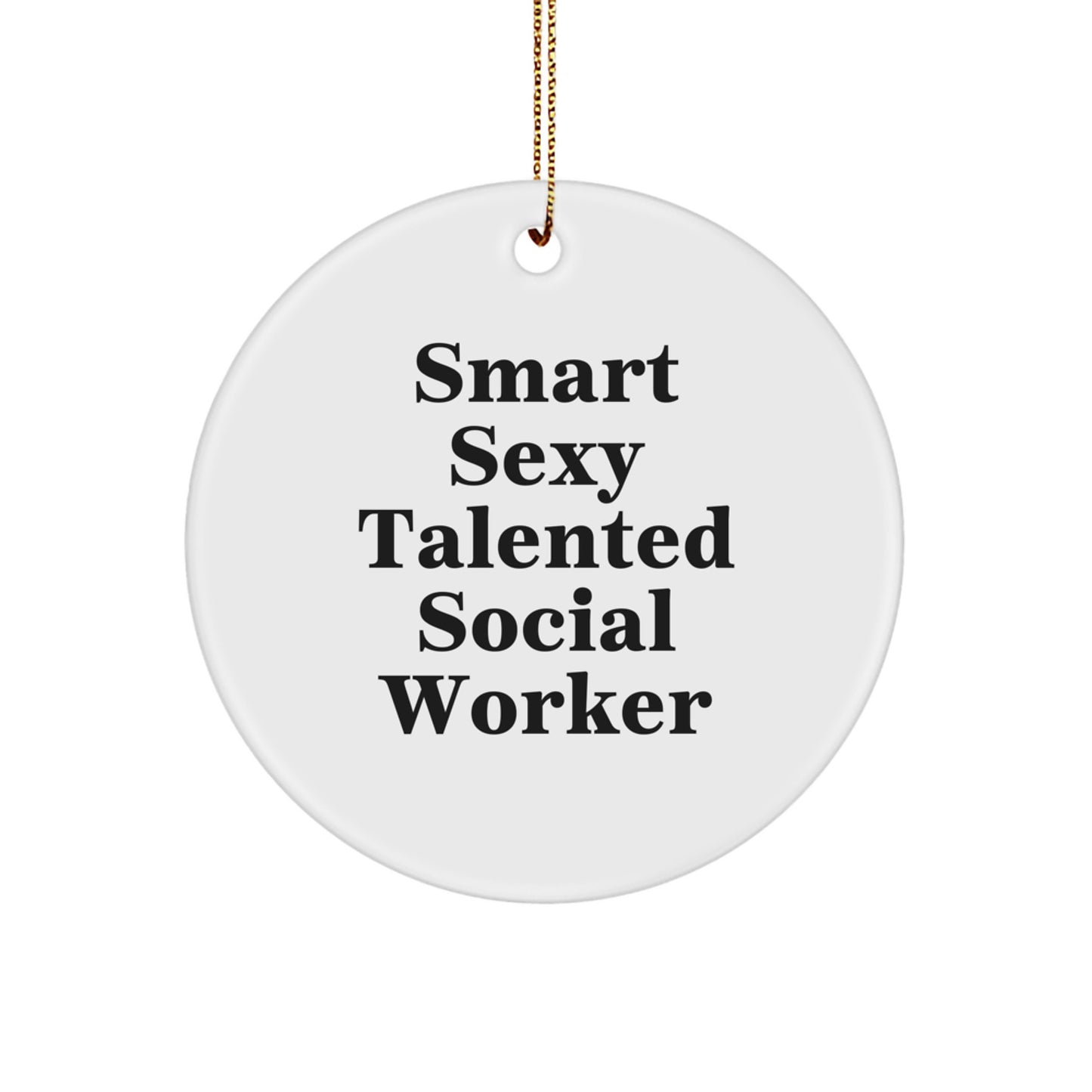 Funny Social Worker Gifts from Friends for Social Worker Men Women Circle Ornament Christmas Unique Ideas - Image 1
