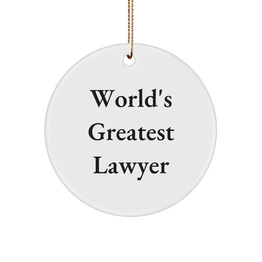 Funny World's Greatest Lawyer Gifts for Lawyer, Christmas Unique Circle Ornaments from Friends, Family Men Women Coworkers - Image 1