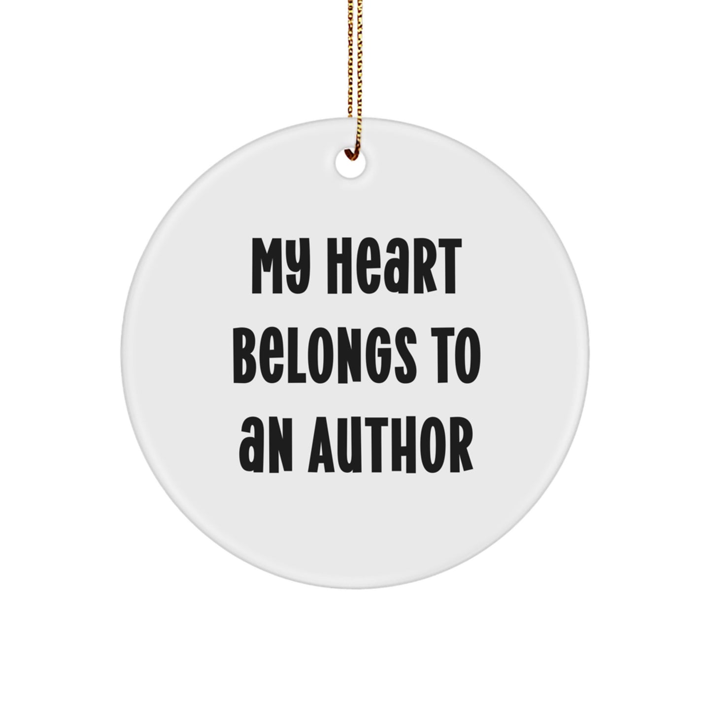 Funny Author Gifts from Friends, Author Circle Ornament for Author Enthusiasts, Unique Christmas Unique Gifts for Author - Image 1