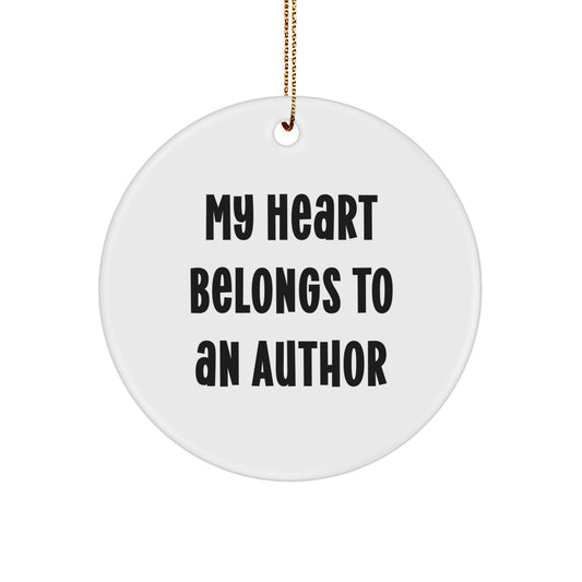 Funny Author Gifts from Friends, Author Circle Ornament for Author Enthusiasts, Unique Christmas Unique Gifts for Author - Image 1