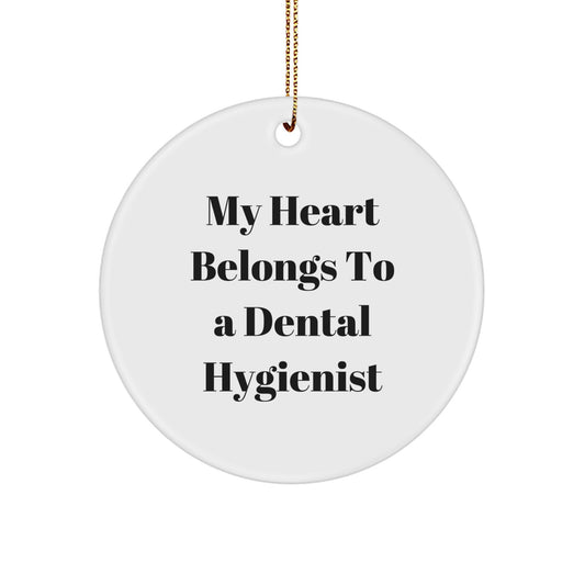 Funny Dental Hygienist Gifts from Friends - My Heart Belongs To A Dental Hygienist Christmas Unique Ornaments for Women Coworkers Family - Image 1