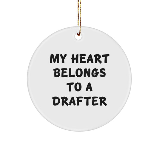 For Him Drafter Christmas Ornament Gift My Heart Belongs To a Drafter - Image 1