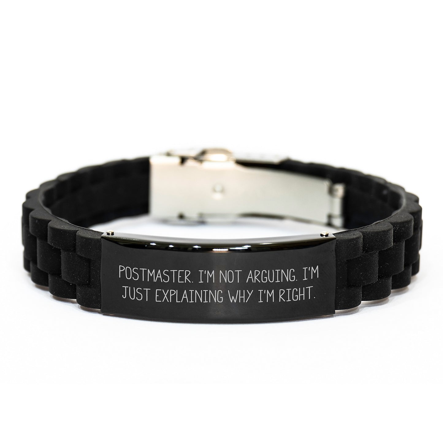 Funny Postmaster Gifts, Glide lock Clasp Bracelet, Christmas Unique Gifts for Men, Women, Friends, Coworkers, Family, Postmaster, I'm Not Arguing, Explaining Why I'm Right. - Image 1