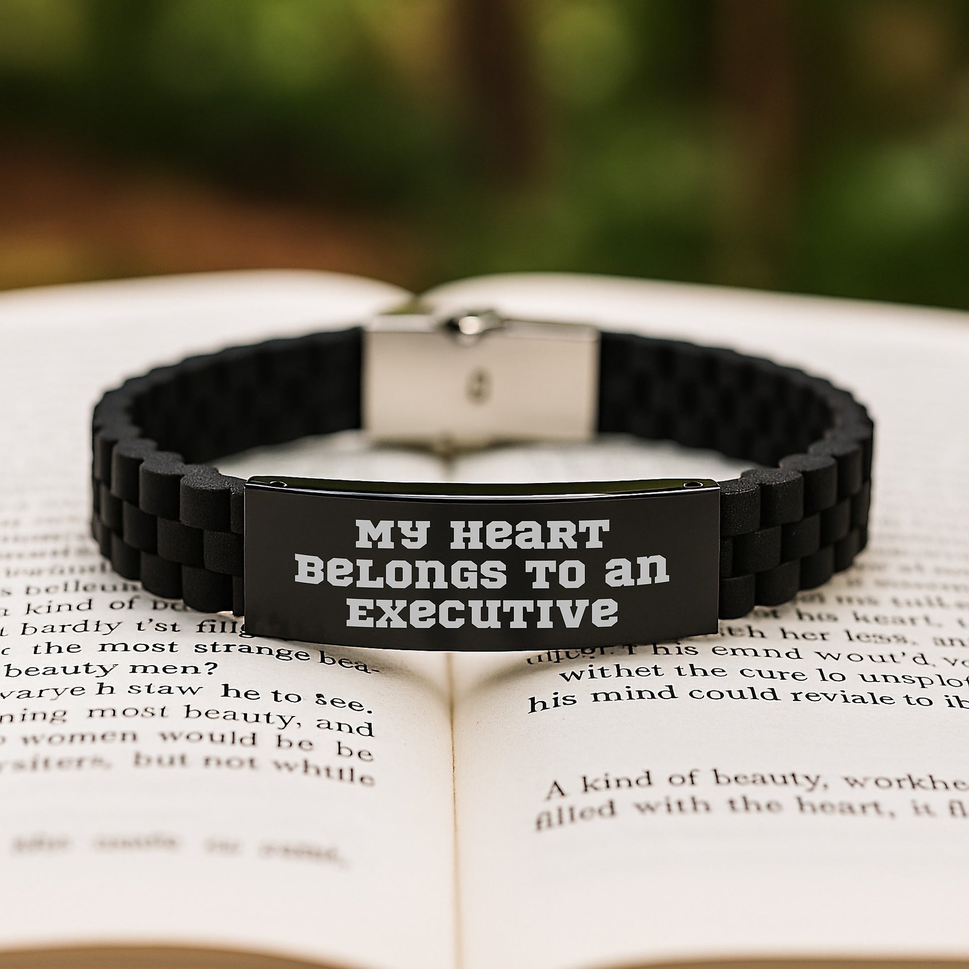 Funny Executive Gifts from Men to Men My Heart Belongs To An Executive Glide lock Clasp Bracelet Unique Christmas Unique Gifts - Image 2