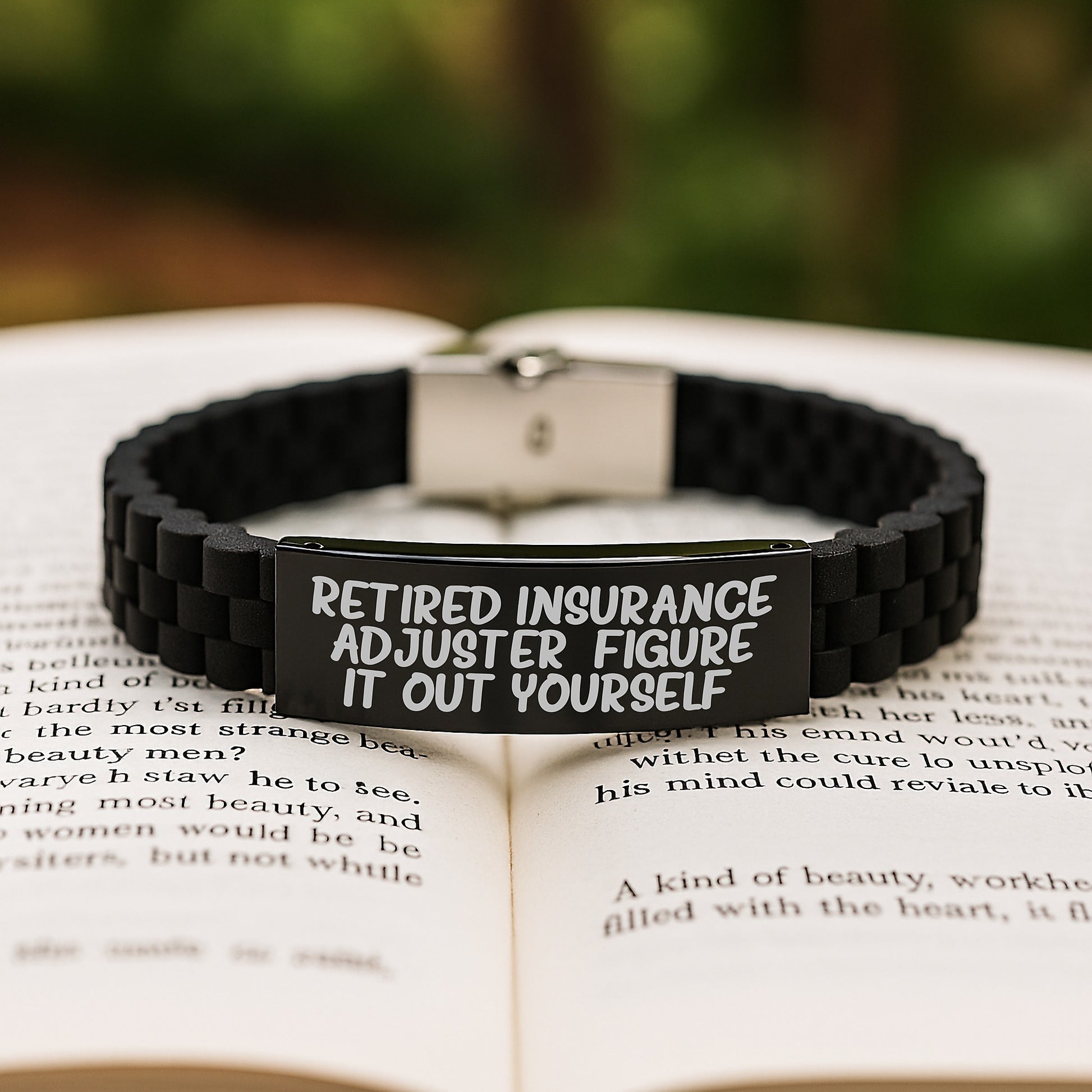 Insurance Adjuster Gifts - Funny Quote Glide lock Clasp Birthday Unique Gift for Him from Friends, Coworkers, Family - 'Retired Insurance Adjuster. Figure It Out Yourself.' - Image 2