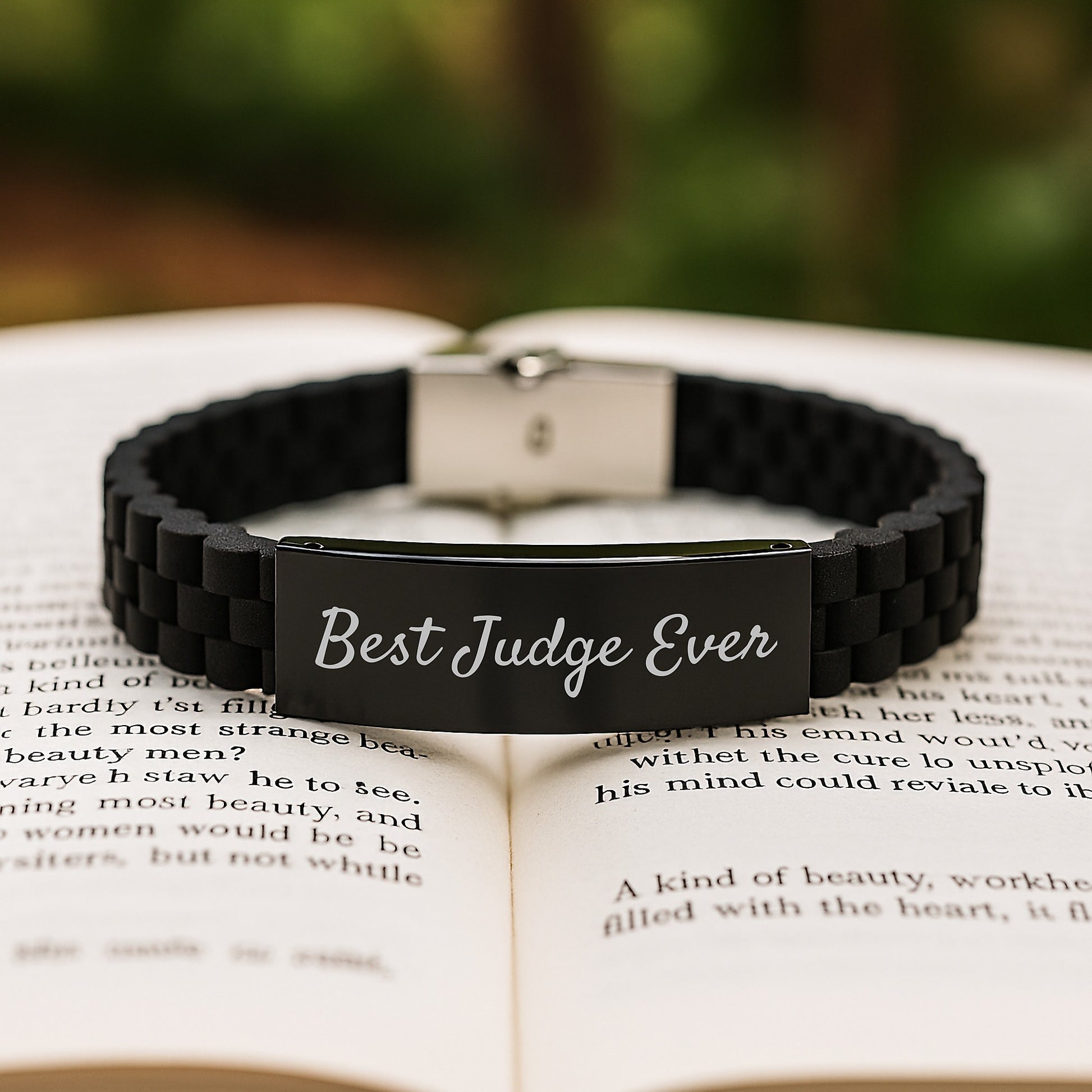 Funny Judge Gifts from Friends or Family - Best Judge Ever Glide lock Clasp Bracelet for Judge Graduation Unique Gifts - Image 2
