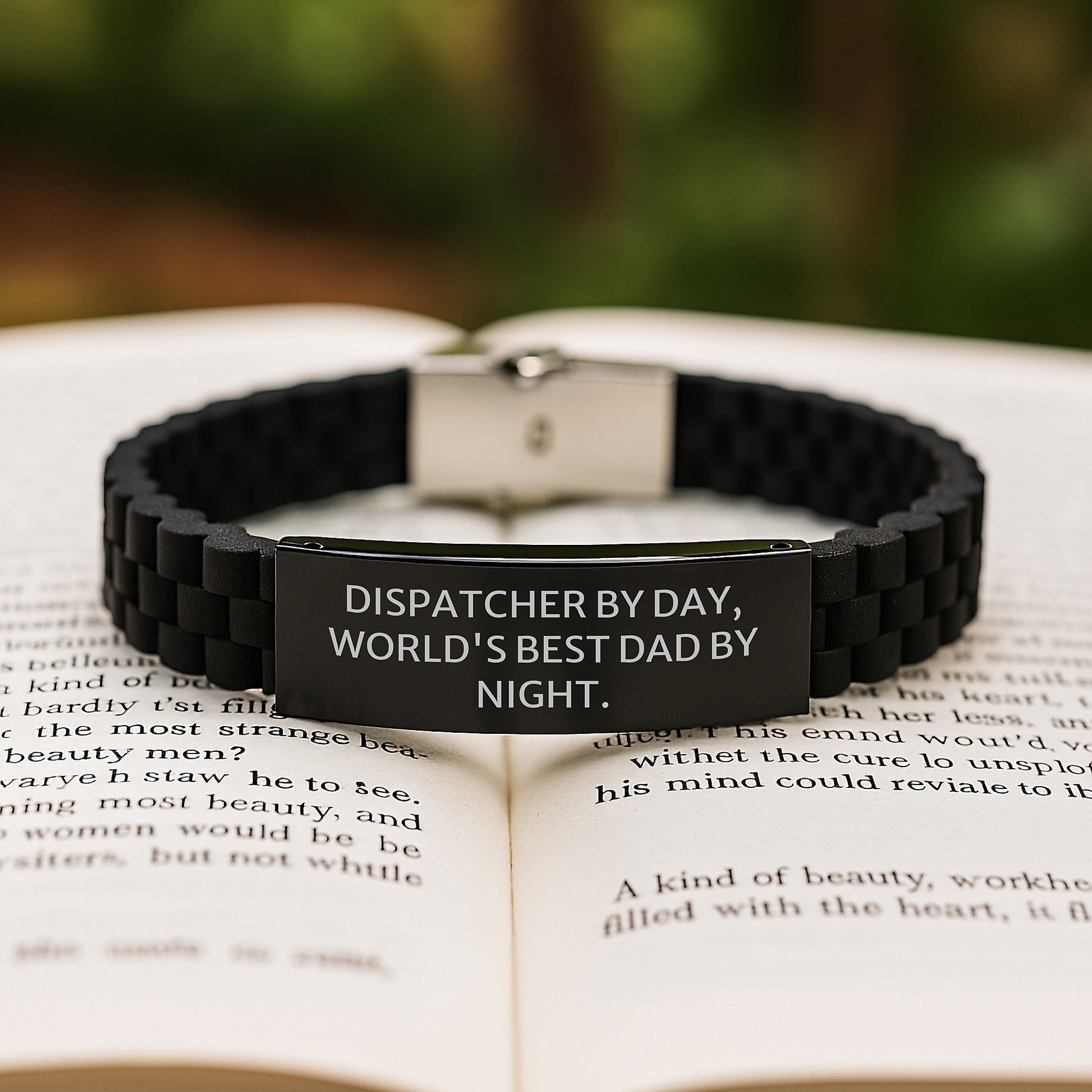 Funny Dispatcher Gifts for Men, Unique Glide lock Clasp Bracelet, Christmas Unique Presents from Dad to Dispatcher By Day, World's Best Dad By Night. - Image 2