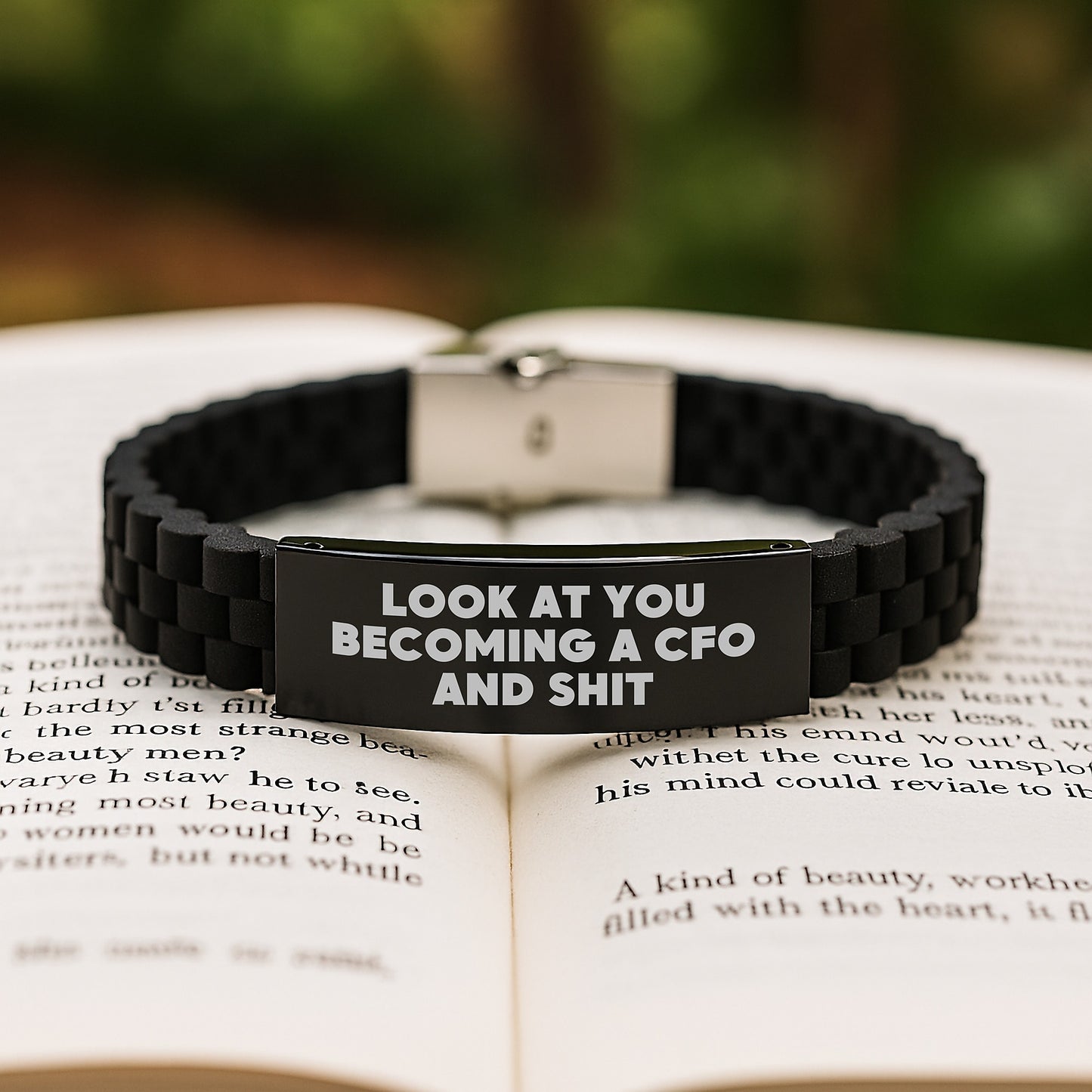 Funny CFO Gifts for Men, Look At You Becoming A CFO And Shit, Glide lock Clasp Bracelet for Graduation Unique Gifts from Friends - Image 2