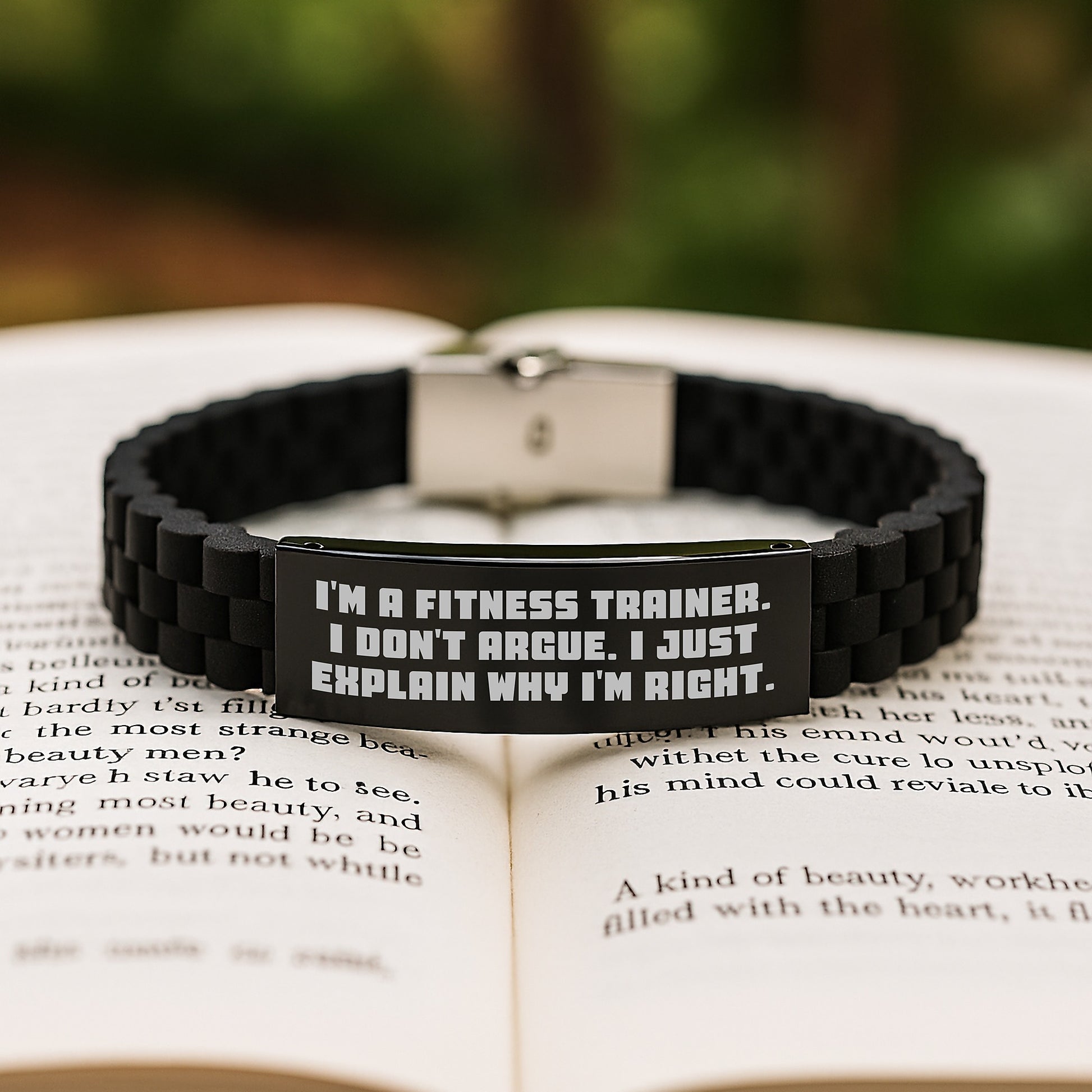 Funny Fitness Trainer Gifts for Men, Glide lock Clasp Bracelet with Inspirational Quote, Christmas Unique Gifts from Friends - Image 2