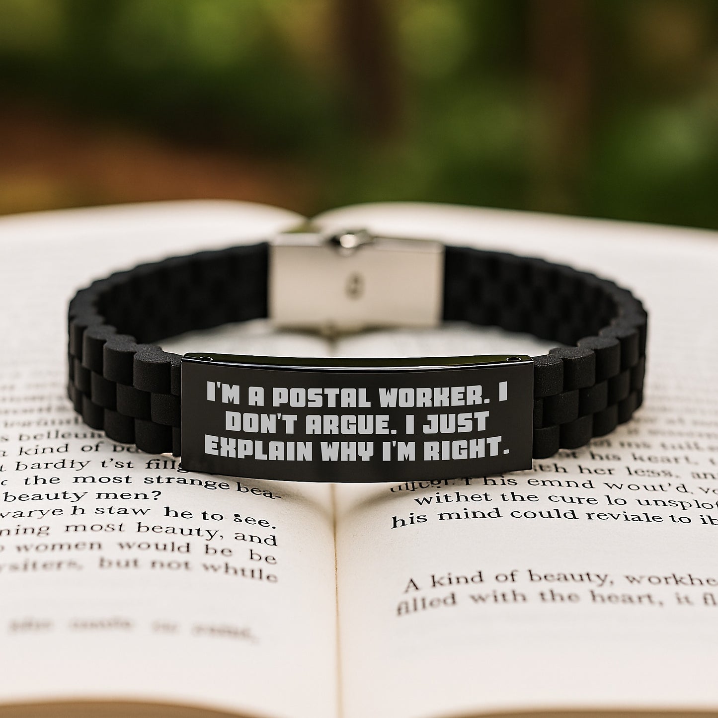 Funny Gifts from Men to Postal Workers, Unique Christmas Unique Gifts for Postal Worker Friends, Glide lock Clasp Bracelet for Men with Inspirational Quote - Image 2