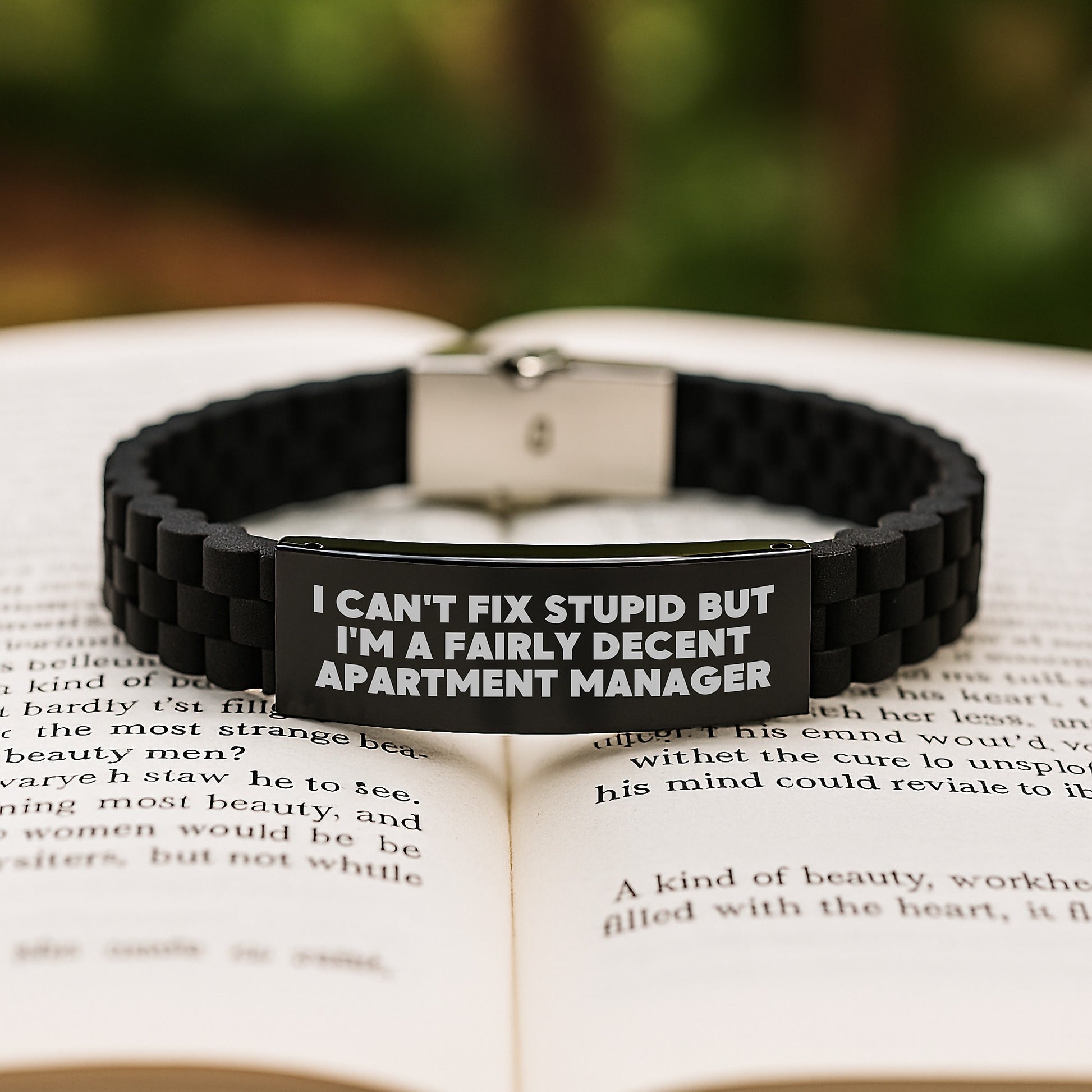 Funny Apartment Manager Gifts for Graduation - I Can't Fix Stupid Glide lock Clasp Bracelet from Coworkers - Image 2