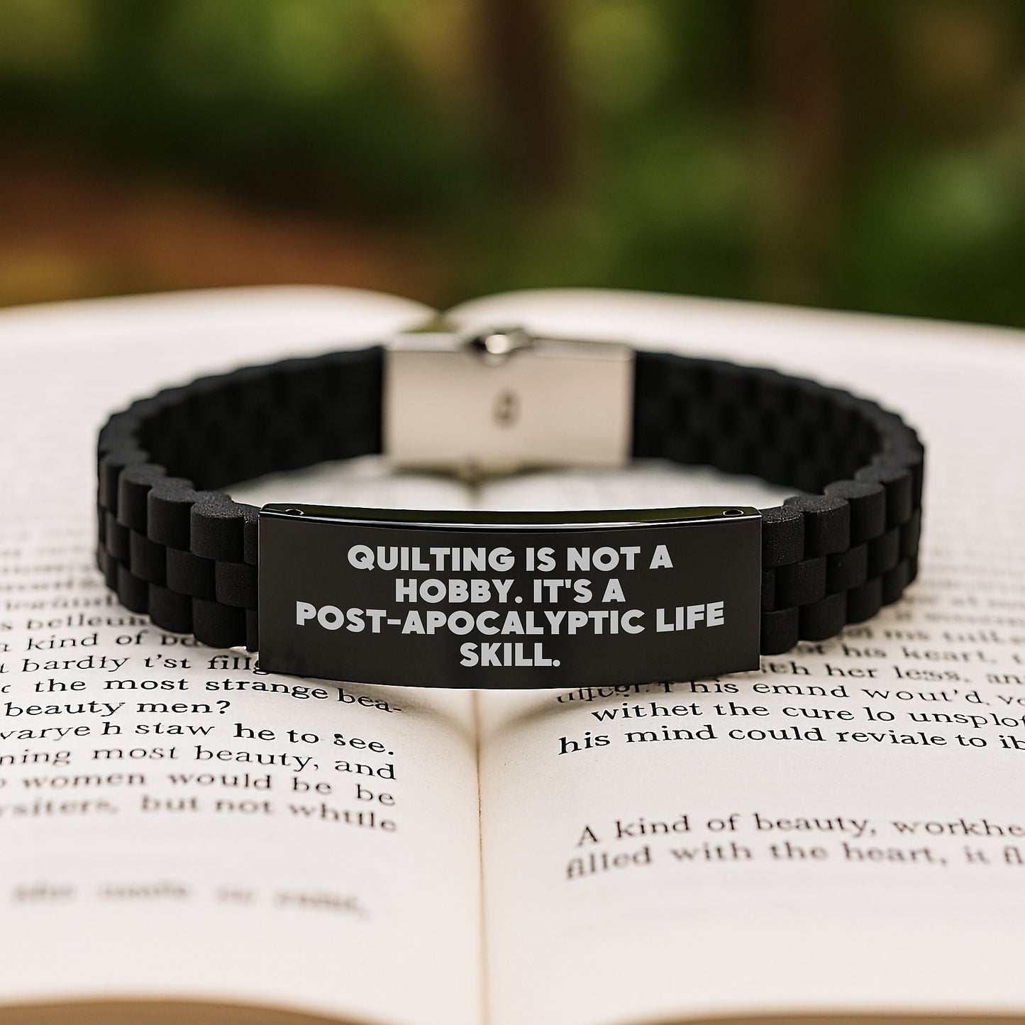 Quilting Life Skill Gifts for Men, Funny Quilting Quote, Glide lock Clasp Adjustable Birthday Unique Gifts from Friends - Image 2