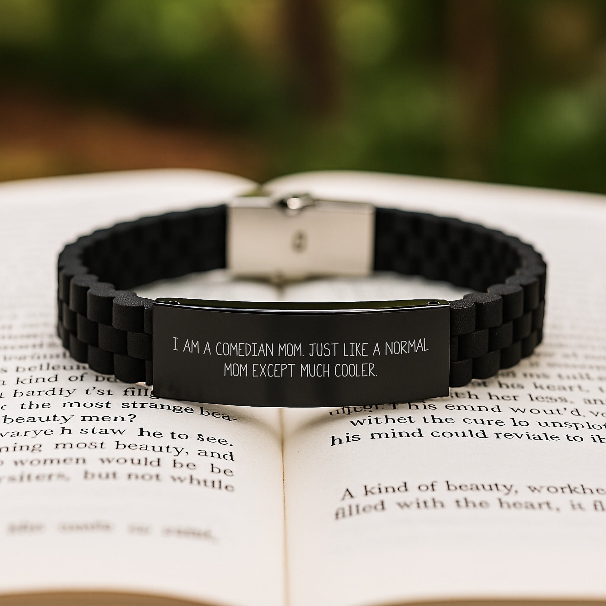 Birthday Gift Glidelock Clasp Bracelet for Her – I Am A Comedian Mom - Image 2