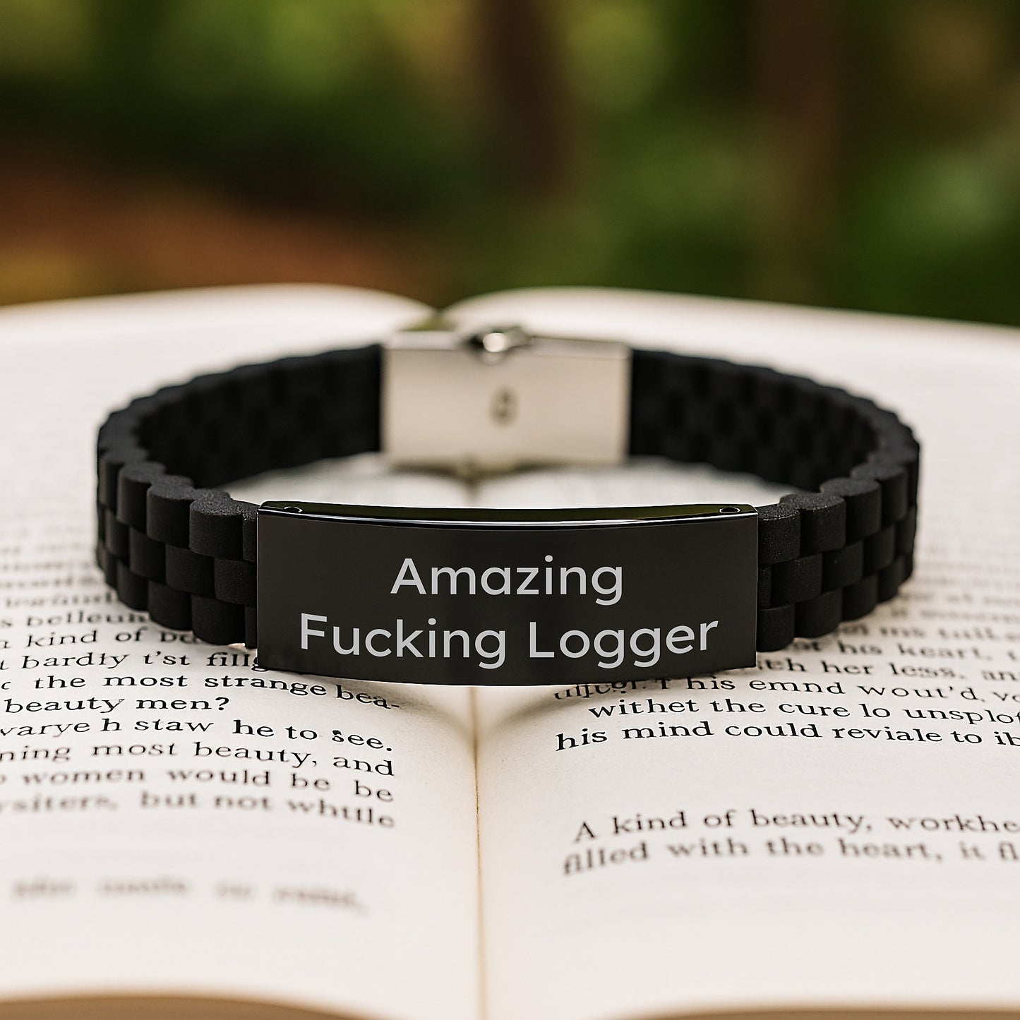 Funny Logger Gifts from Friends for Men, Glide lock Clasp Bracelet Christmas Unique, Amazing F--king Logger - Image 2