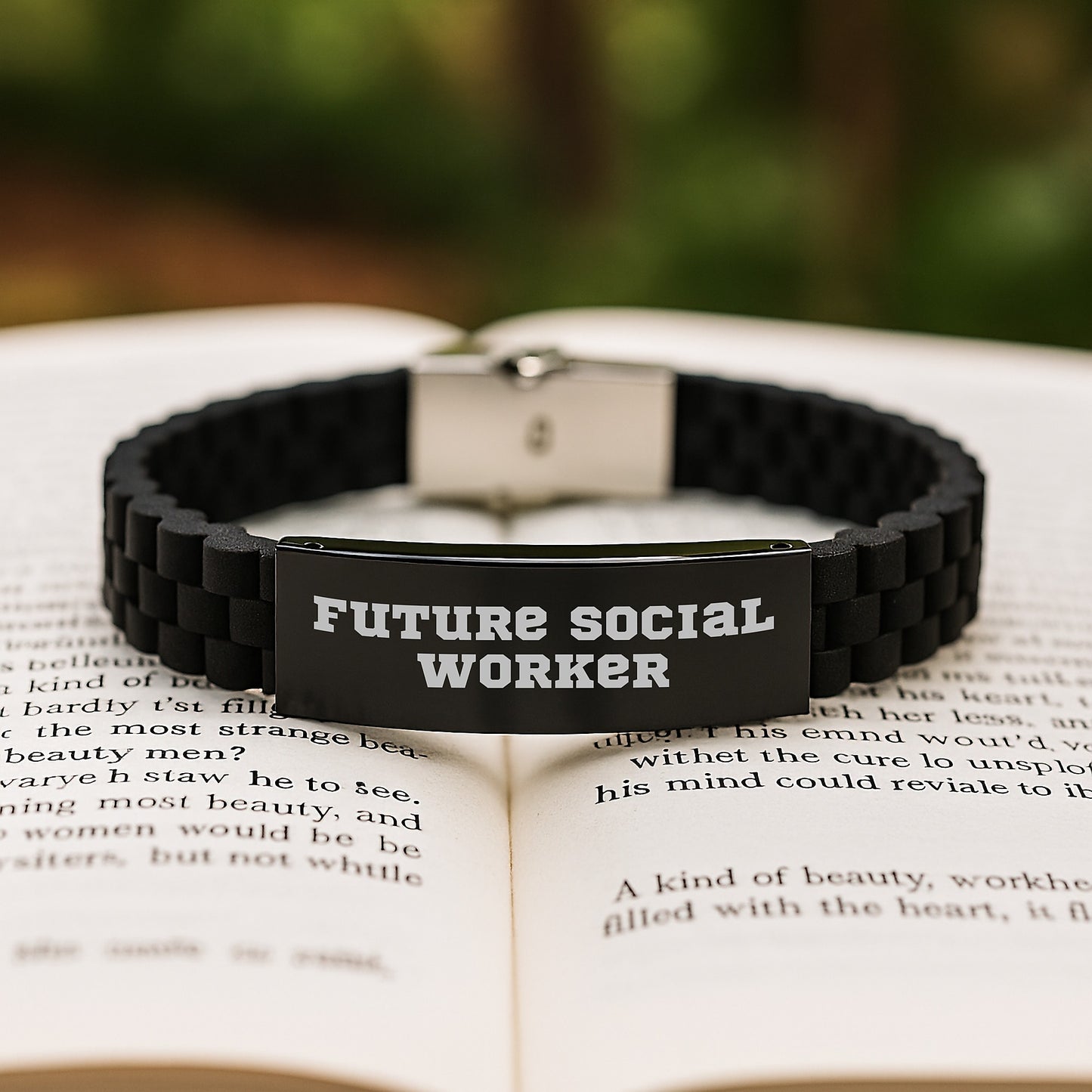 Funny Social Worker Gifts from Friends for Future Social Worker Graduation Glide lock Clasp Bracelet - Image 2