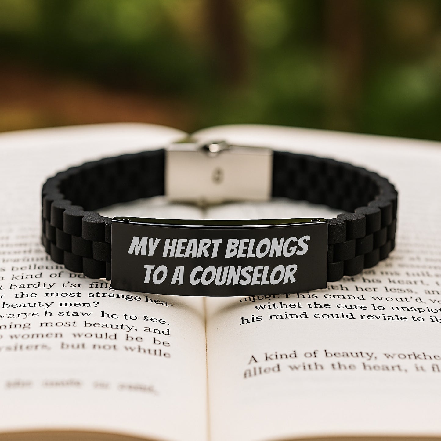 Funny Counselor Gifts from Friends - My Heart Belongs To A Counselor Glide lock Clasp Bracelet for Graduation Unique Gifts - Image 2