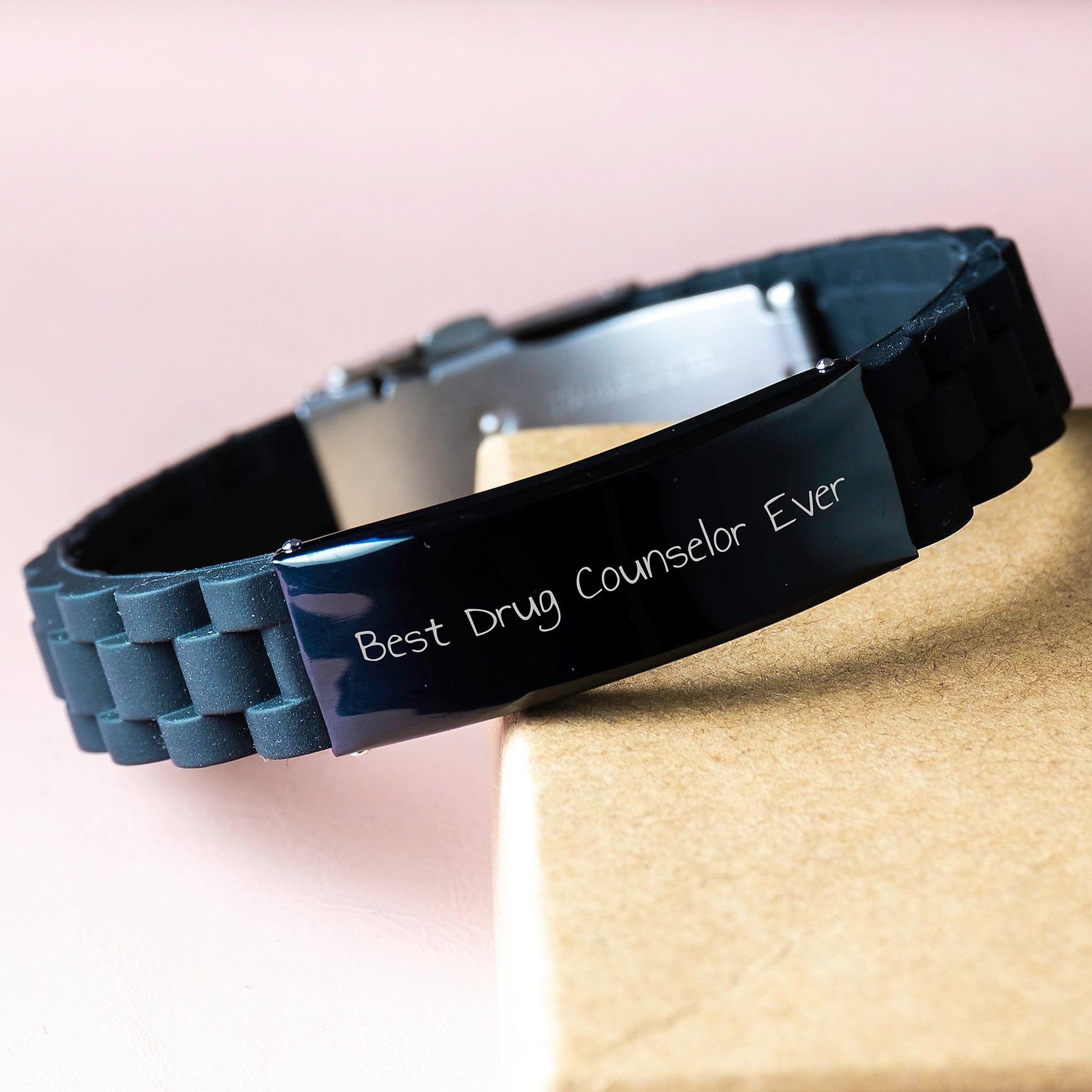 Gifts from Family to Best Drug Counselor Ever, Drug Counselor Graduation Unique Gifts, Glide lock Clasp Bracelet - Image 3