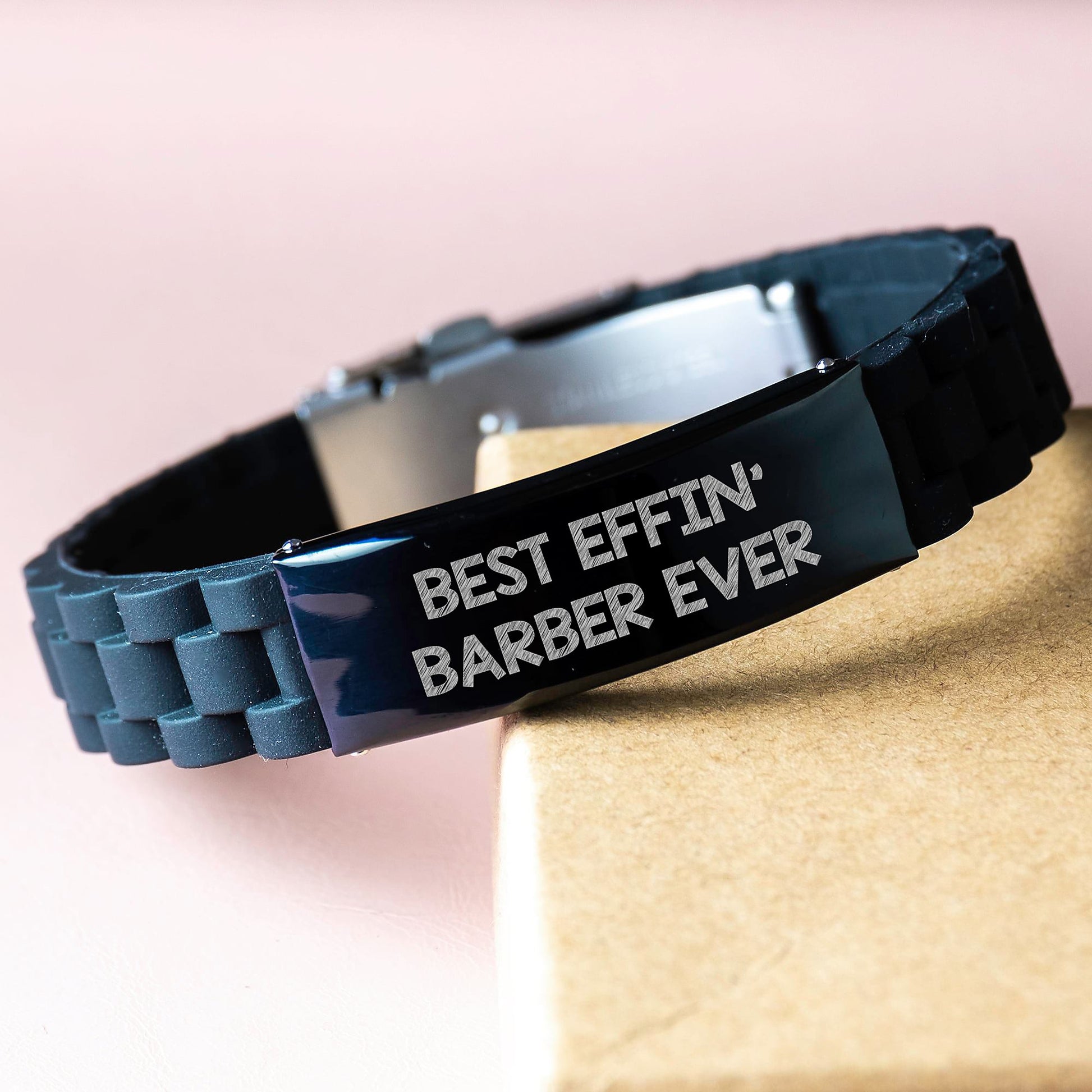 Funny Barber Gifts, Unique Glide lock Clasp Bracelet for Men, Best Effin' Barber Ever, Christmas Unique Presents for Barber Friends - Image 3