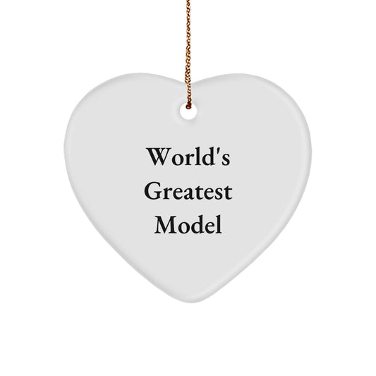 World's Greatest Model Heart Ornament Gifts from Friends for Model - Image 1