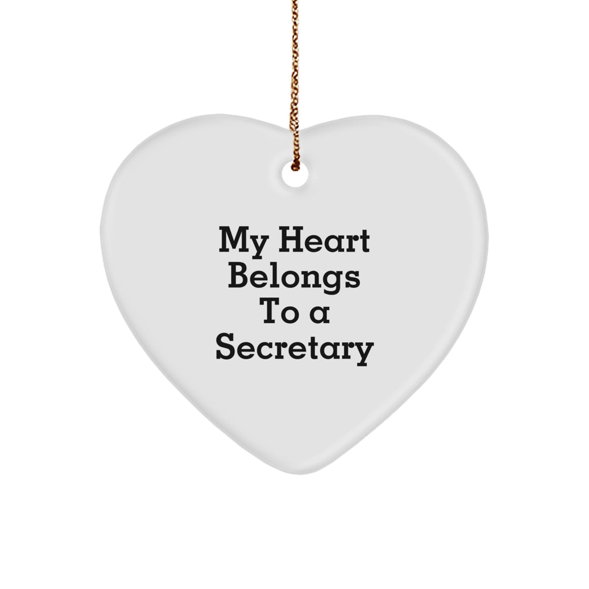 Funny Heart Ornaments Gifts from Men to Women Secretary Coworkers at Christmas - Image 1