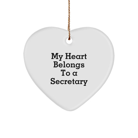 Funny Heart Ornaments Gifts from Men to Women Secretary Coworkers at Christmas - Image 1
