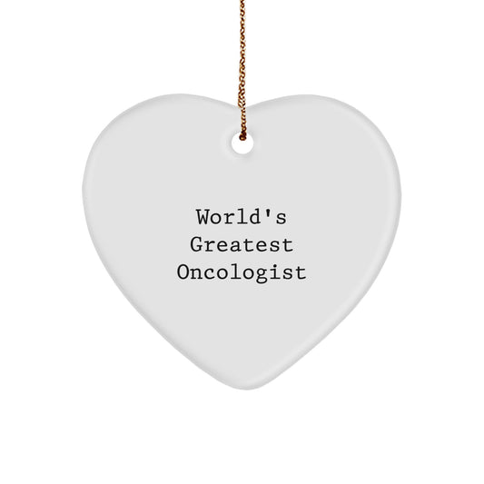 World's Greatest Oncologist Heart Ornament, Gifts from Friends and Family for a Special Oncologist, Inspirational Christmas Ornament - Image 1
