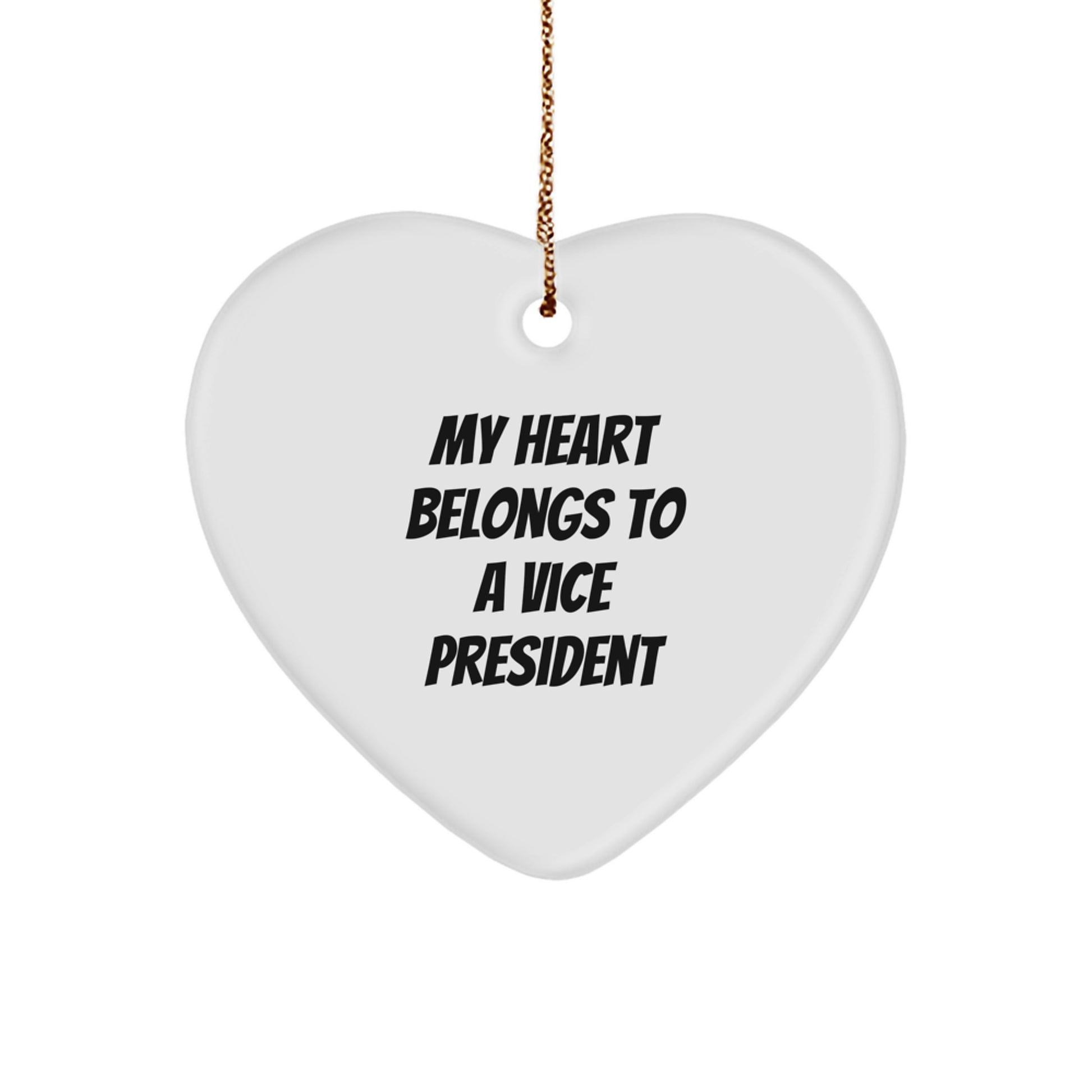 Vice President Heart Ornament Keepsake for Him White Christmas Unique Gift - Image 1