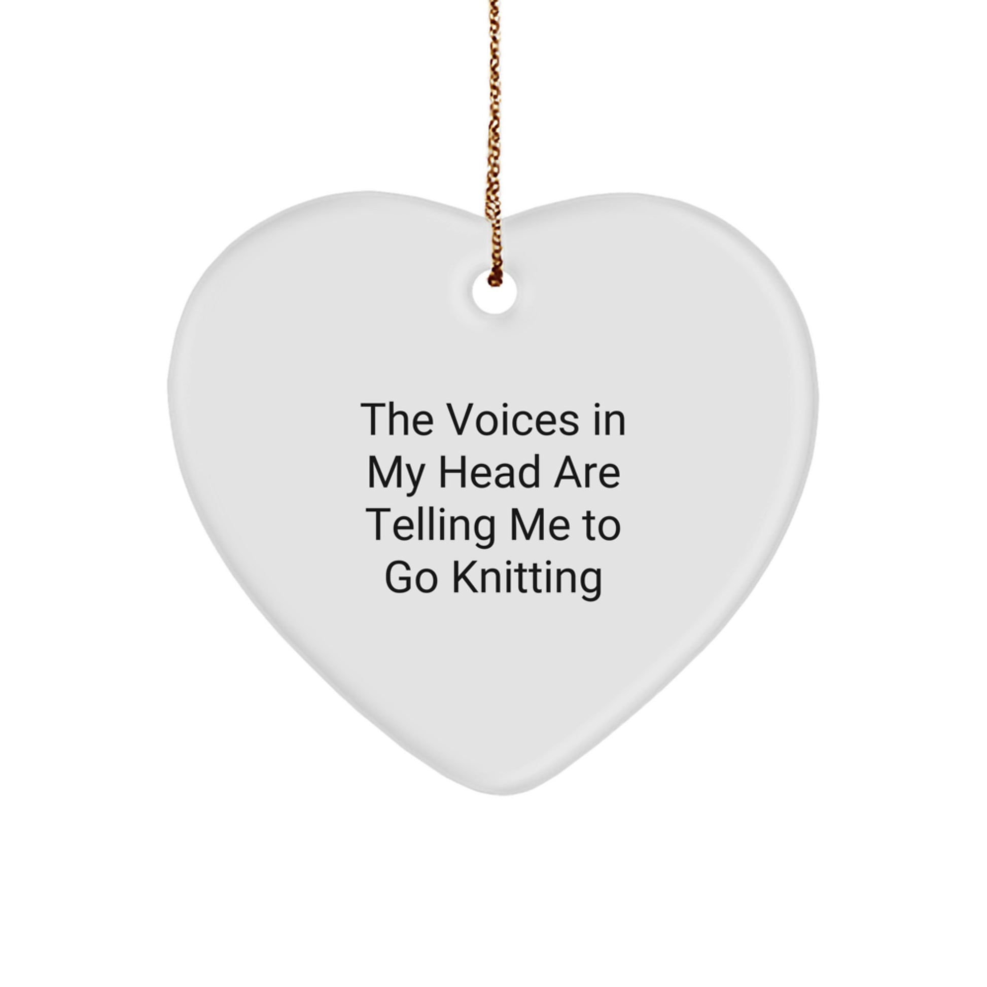 Funny Knitting Heart Ornament Gifts from Family, Friends, or Coworkers for Knitting Enthusiasts, Women, or Men, Christmas Unique Gifts - Image 1