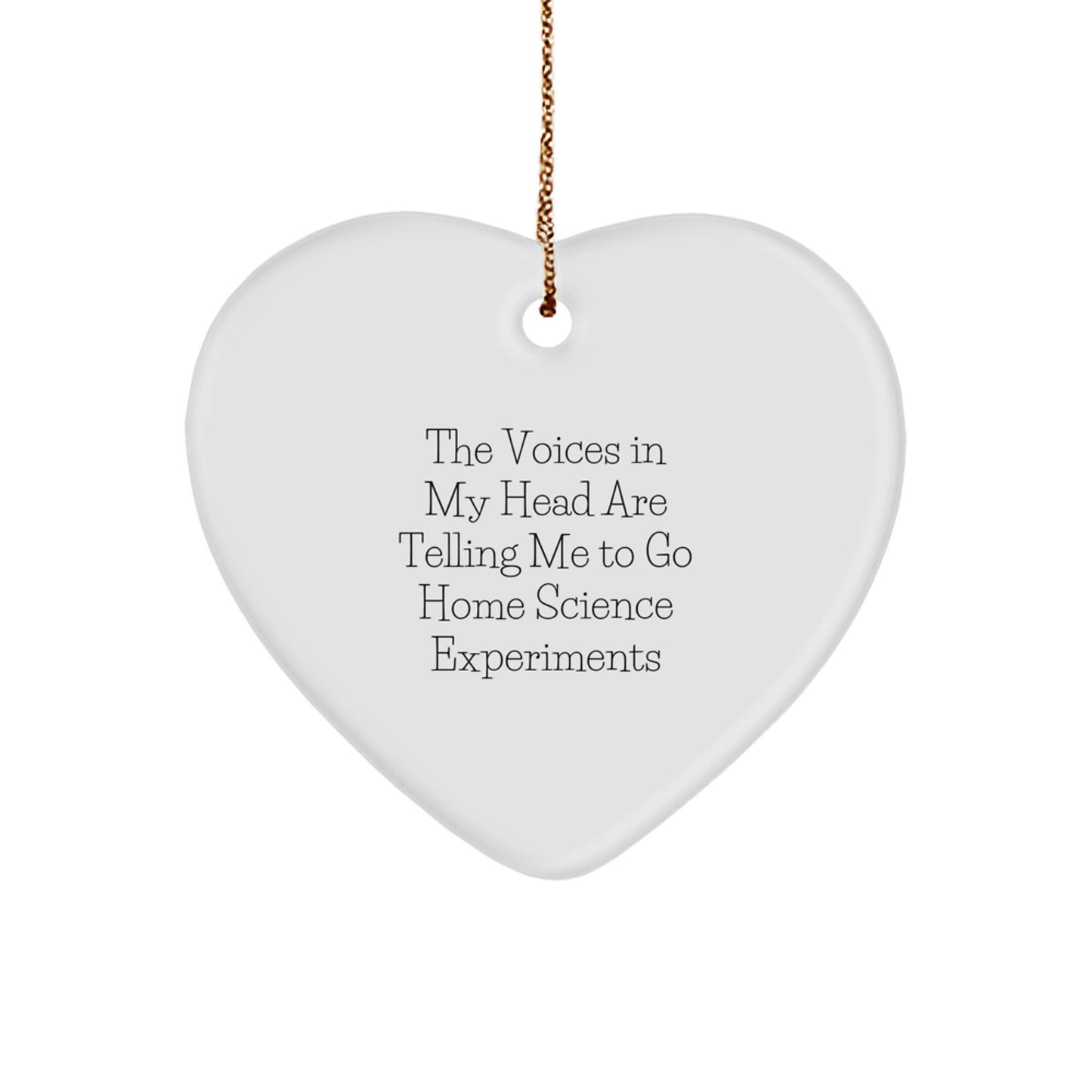 Funny Home Science Experiments Gifts for Women, Heart Ornament, The Voices In My Head Are Telling Me To Go Home Science Experiments, Christmas Unique Gifts from Family - Image 1