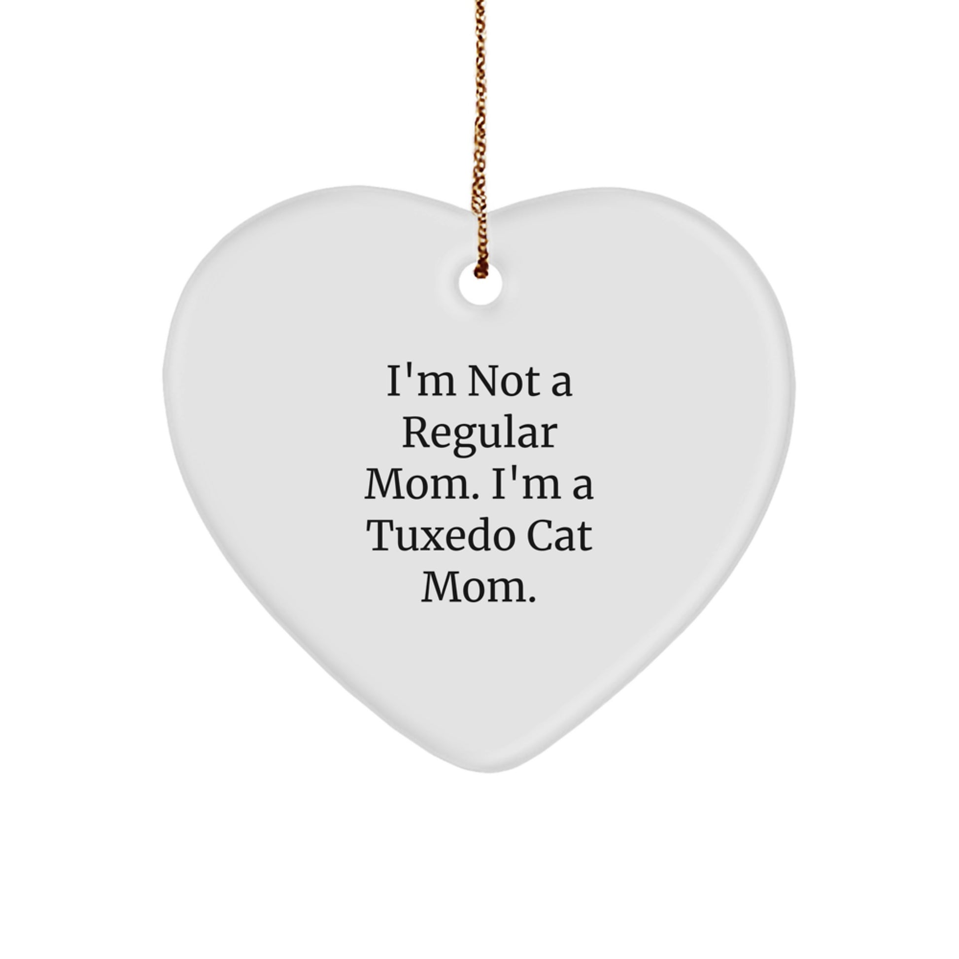Funny Tuxedo Cat Mom Heart Ornament Gifts for Women Friends Coworkers Family Members - Image 1