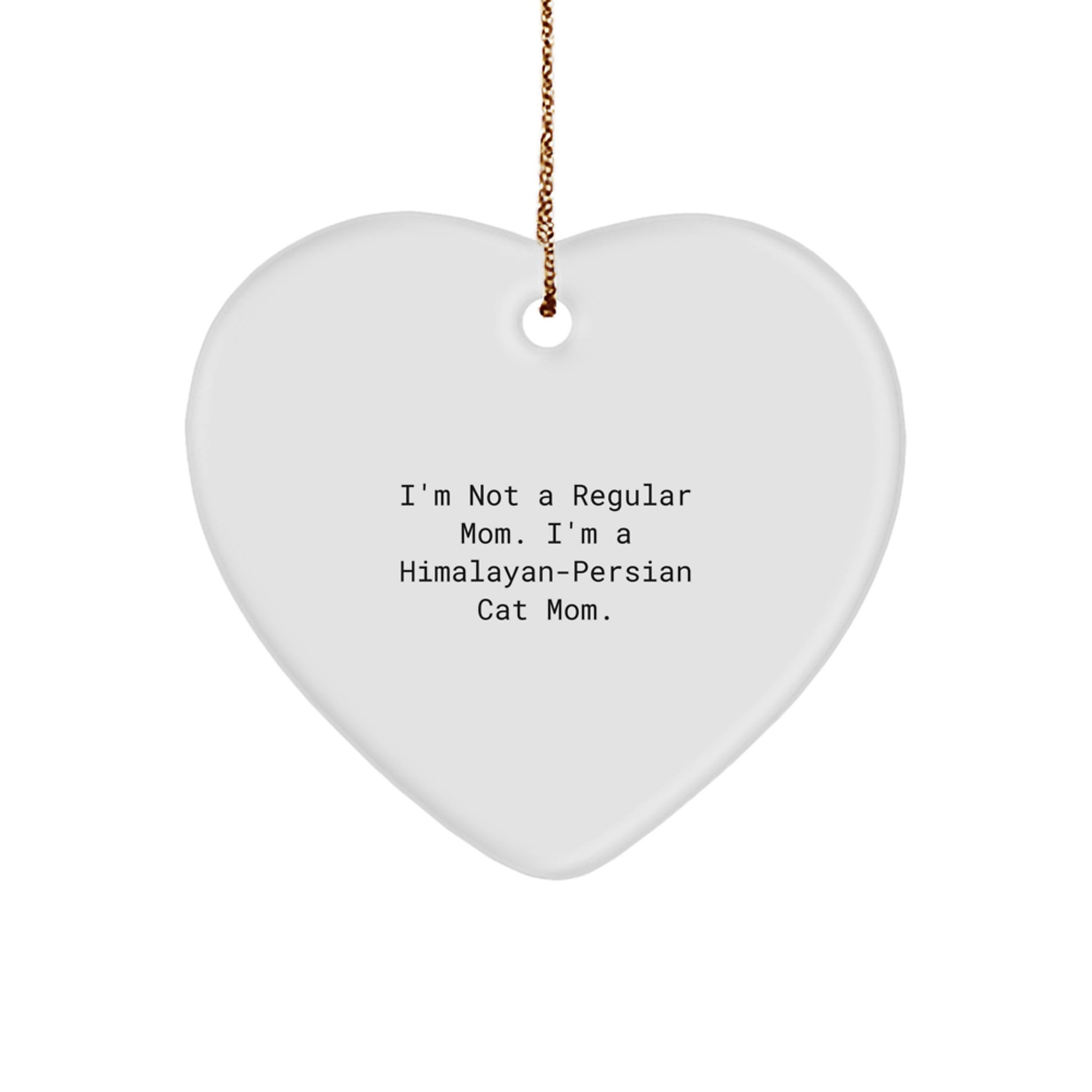 Cute Himalayan-Persian Cat Mom Gifts from Friends for Christmas Unique Heart Ornament - Image 1