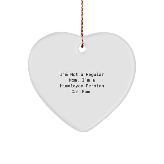 Cute Himalayan-Persian Cat Mom Gifts from Friends for Christmas Unique Heart Ornament - Image 1