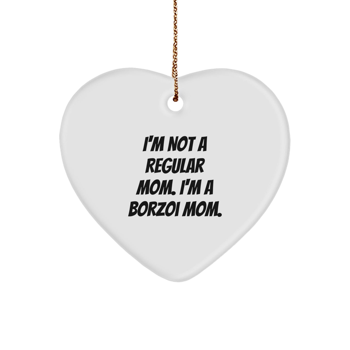 Funny Borzoi Dog Mom Gifts from Friends for Christmas Unique Gifts - Heart Ornament for Borzoi Dog Lovers - Image 1