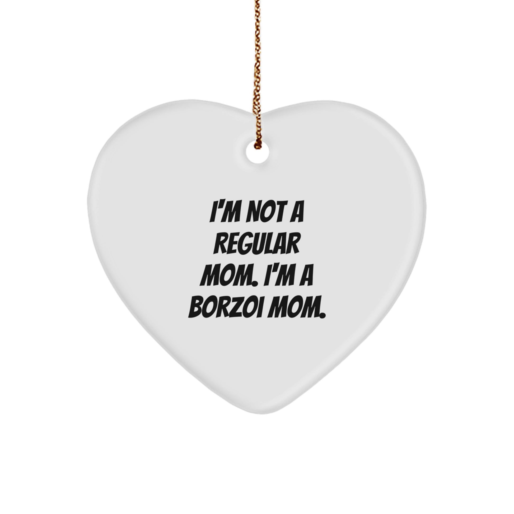 Funny Borzoi Dog Mom Gifts from Friends for Christmas Unique Gifts - Heart Ornament for Borzoi Dog Lovers - Image 1