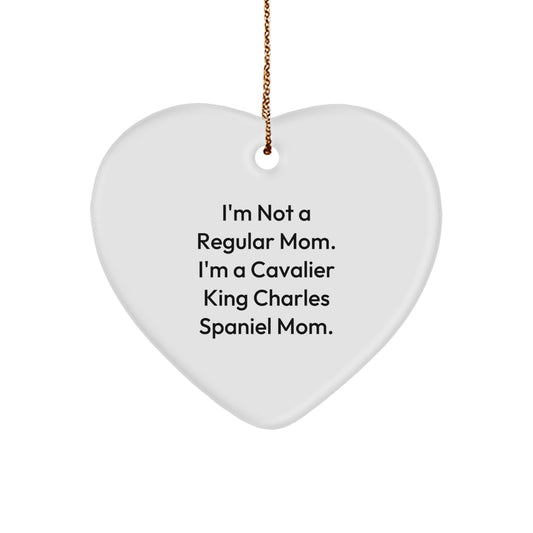 Unique Cavalier King Charles Spaniel Dog Mom Gifts for Christmas, Funny Heart Ornament from Mom to Daughter, Funny Mom Gifts - Image 1