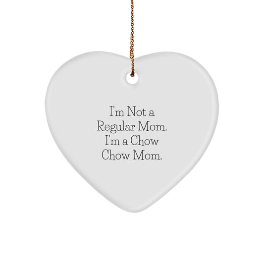 Chow Chow Dog Mom Funny Heart Ornament Gifts from Family for Christmas Love - Image 1